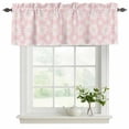 thumbnail image 2 of Pink Daisy Valances for Windows, Decorative Rod Pocket Window Valance Curtains, Spring Floral Elegant Pastoral Botanical Short Curtain Drapes for Kitchen/Bathroom/Living Room, 2 Panels, 42" W x 12" L, 2 of 8