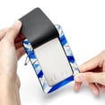 thumbnail image 7 of Blue and White Geometry Square PU Leather 2 Pack Travel Tag - Bag Tag - Suitcase Tag with Privacy Cover and Stainless Steel Ring - Suitable for Travel, Backpack, and Handbag, 7 of 7