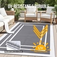thumbnail image 4 of Smiry Outdoor Rugs 6x9, Waterproof Plastic Straw Indoor Outdoor Mat for Patio, RV Camping, Deck,Porch, Grey & White, 4 of 6