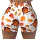 thumbnail image 2 of Balery Thanksgiving Turkey Leaves Pantalones cortos de entrenamiento estampados para mujer, sin costuras, ajustados, para gimnasio, yoga, correr, deportes, ejercicio activo, fitness.-Small, 2 of 8
