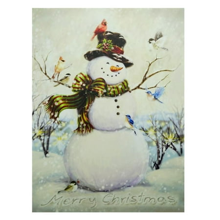LED Lighted Vintage Inspired Snowman and Bird Friends ...