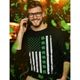 thumbnail image 4 of Tstars Mens Gift for St Patricks Day Big Irish American Flag with Clovers St Patricks Day Awesome Shirts Gift for Him Irish Shirt Pride Proud Irish Long Sleeve T Shirt, 4 of 7