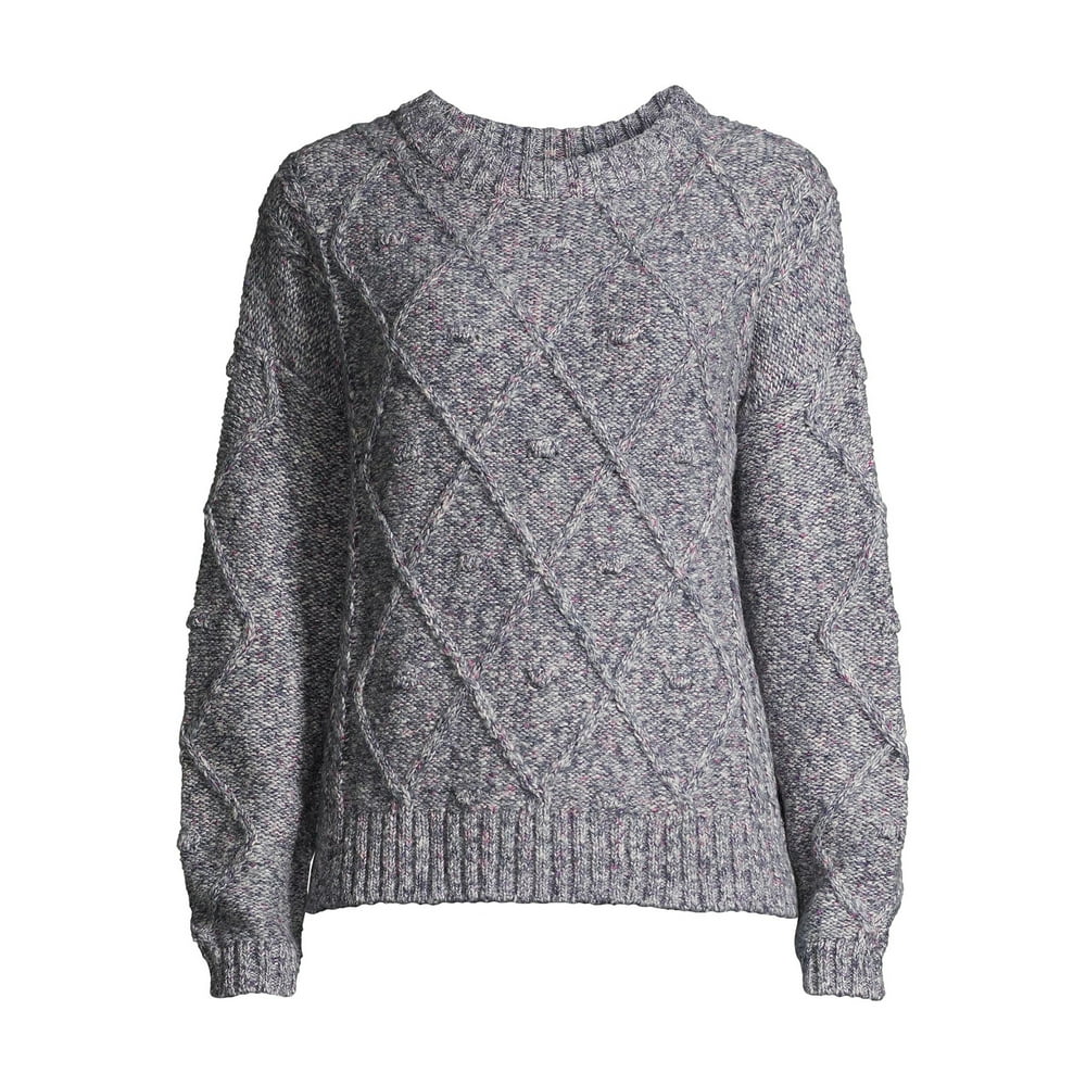 Time and Tru - Time and Tru Women's Crewneck Cable Knit Sweater ...