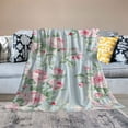 thumbnail image 2 of JRXY Pink Rose Floral Blanket Gifts for Women Chic Flowers Romantic Vintage Style Spring Throw Blankets for Bed Room Couch Soft Lightweight Warm Cozy Decor White, 2 of 6