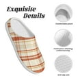thumbnail image 5 of Rateoe Minimalist plaid Print Women's Men's Cotton Knit Slippers Lightweight Memory Foam Indoor House Shoes with Anti-Skid Sole-46/47, 5 of 7