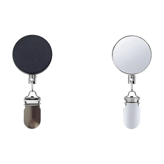 Dusknt 2 Pack Retractable Kitchen Towel Clip Holder, Wall Mounted Kitchen Towel Hook with Strong Adhesive, 24 Inch Steel Cable Auto Rewind, Zinc Alloy Hand Towel Clips for Kitchen, Bathroom & Rv