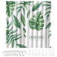 thumbnail image 1 of Cortina Verde Leaf Moda Ventana Drapes Planta Lavable Tela Cortinas Poliéster Ducha Decoración para sala de estar M 2pcs tholdsy HA011124-02, 1 of 7