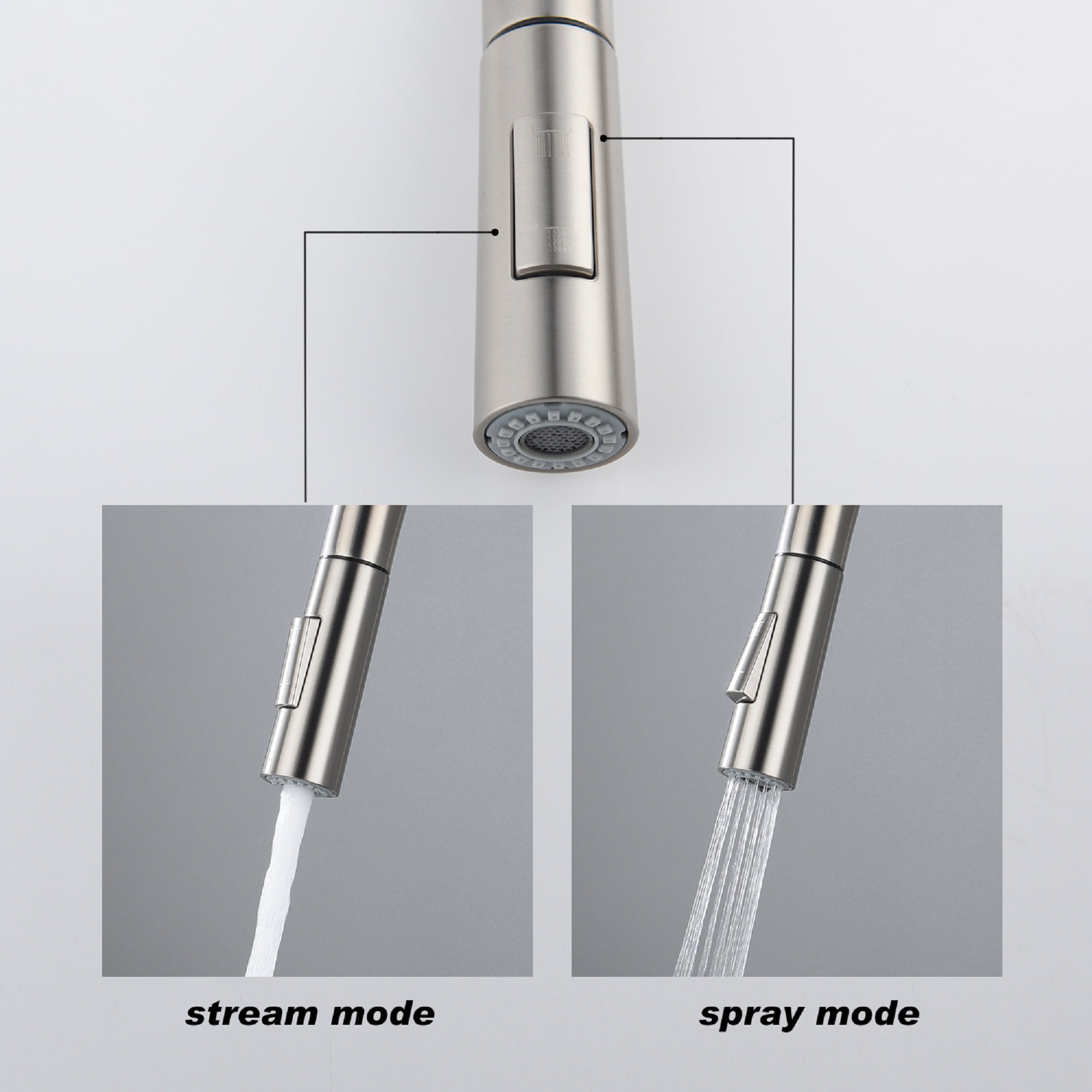 Izzovium Touch Kitchen Faucet with Pull Down Sprayer, Brushed Nickel Stainless Steel Single Lever High Arc 360° Rotating Faucet, Touch Control for Hands-Free Operation