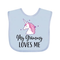 Inktastic Grammy Loves Me Unicorn Girls Girls Baby Bib