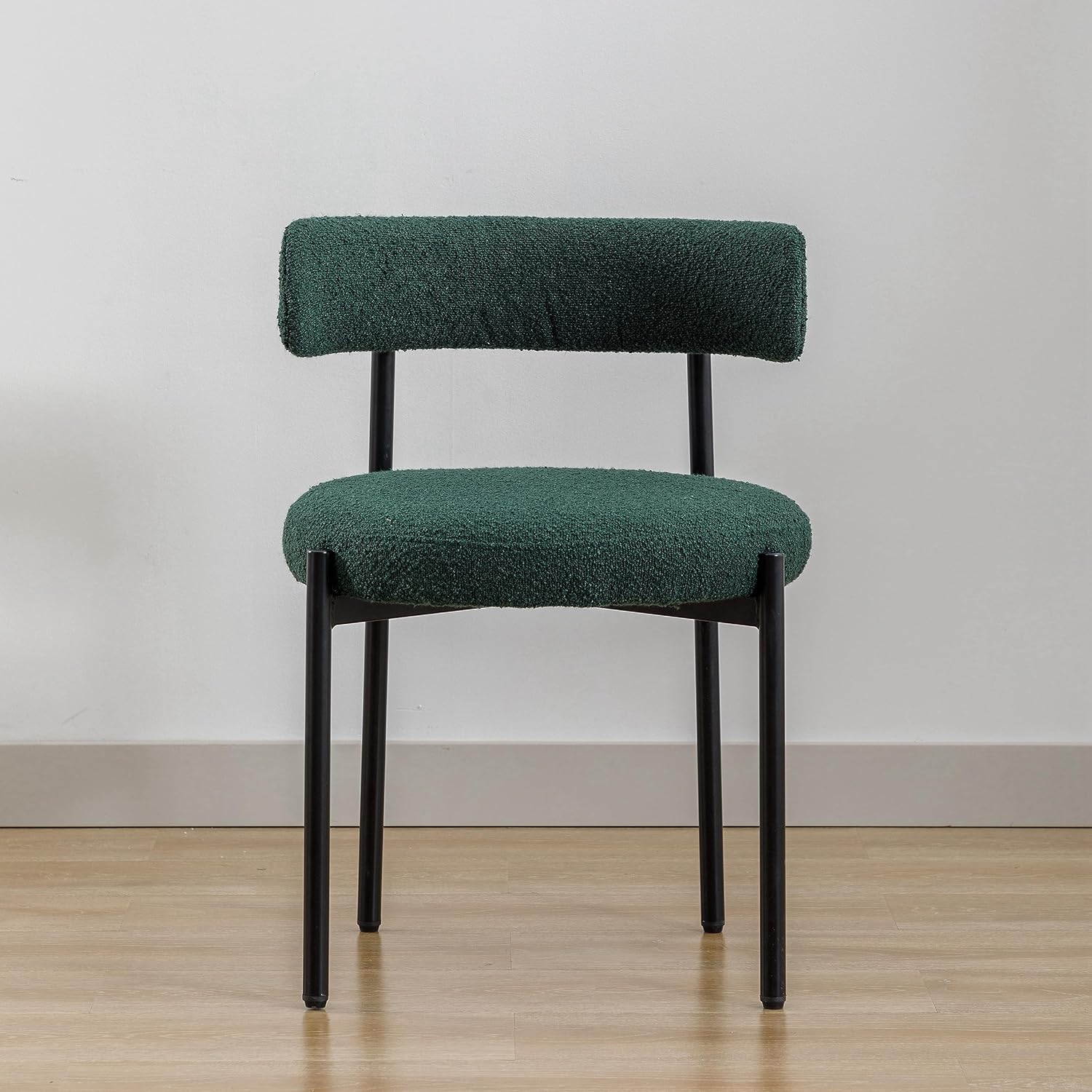 Locus Bono Boucle Dining Chairs Set of 4, Modern Upholstered Dining Room Chairs, Armless Kitchen Chair for Dining Room, Living Room, Green