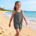 thumbnail image 7 of Bright Color Girls Skort Shorts 2-14 Years Summer Casual Sporty Drawstring Waist Active Shorts for Kids Dark Gray 7 Years, 7 of 7
