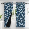 thumbnail image 2 of LFEEY Blue Floral Blackout Curtains 72 inches Long for Bedroom Living Room, 2 panels, 2 of 6