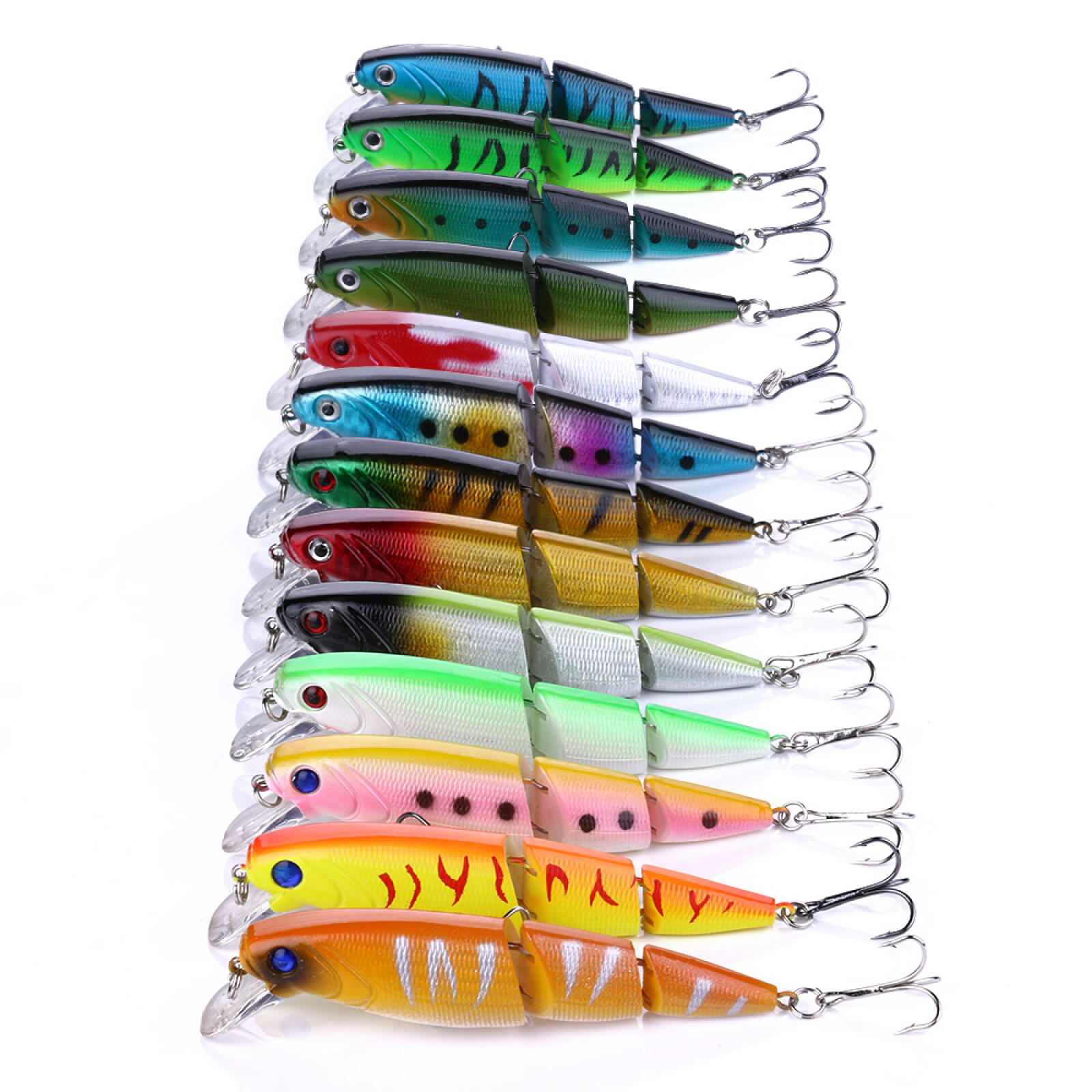 HENGJIA Fishing Lures Multi Jointed Fish Fishing Kits Slow Sinking Lifelike Swimbait Freshwater and Saltwater for Trout Bass Lures,15pcs