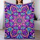 thumbnail image 4 of Manta de rayas de arcoíris, manta abstracta de sarga de franela, acogedora, cálida y ligera, manta de felpa, manta cálida para todas las estaciones, para cama, sofá, regalo de 30 x 40 pulgadas, 4 of 8