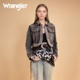 thumbnail image 6 of Wrangler Cow Print Wallet for Women RFID Wristlet Bifold Western Purse with Crossbody Strap, BK-Pink, 6 of 7