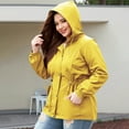 thumbnail image 4 of Enjoytime Womens Rain Jacket Lightweight Windproof and Waterproof Full Zip Fall Oversized Raincoat Solid Color Outdoors Windbreaker with Hood, 4 of 7