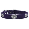 thumbnail image 3 of Mirage Pet Products Crystal & Leather Heart Dog Collar, Purple, XS, 3 of 3