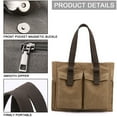 thumbnail image 3 of Bolsa de lona con asa - Bolsa de mamá, bolso de mensajero de gran capacidad, bolso de hombro duradero con múltiples bolsillos, bolso de mano resistente al desgaste, bolso de mano, 3 of 7