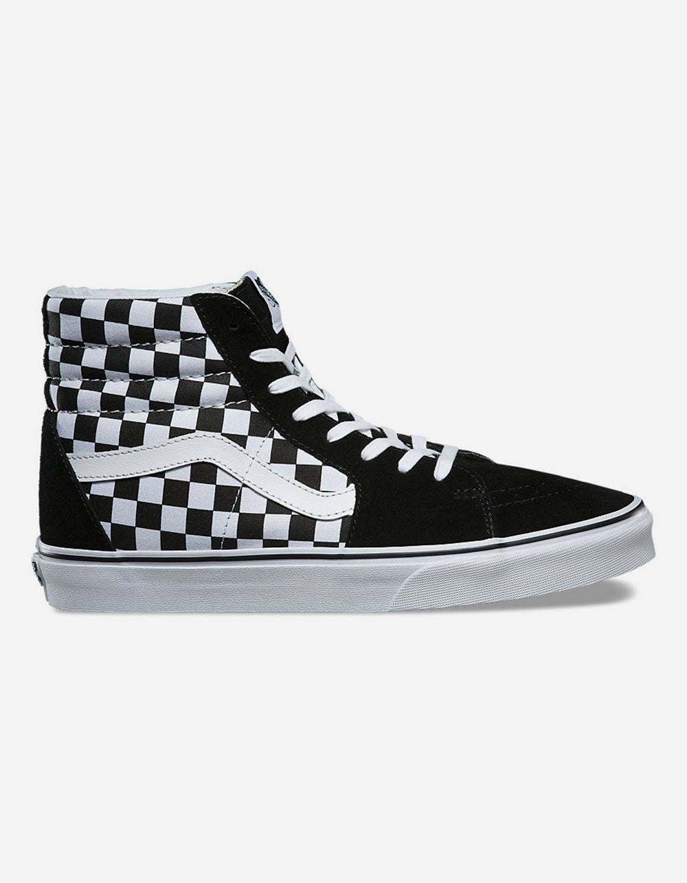 Vans SK8 Hi Checkerboard Black/True White Women's Skate Shoes Size 6.5 ...