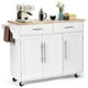 thumbnail image 1 of Costway Carrito de Cocina con Ruedas 2 Cajones 2 Gabinetes Isla de Cocina Rodante Porta Toallas Cuchillos Estante Ajustable para Comedor, 1 of 10