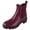 Wine, variant on Kaya Women's Chelsea Ankle Boots Low Block Heel Platform Lug Sole Elastic Goring Side Zipper Round Toe Booties Beige Bone 6