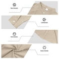 thumbnail image 7 of Men's Linen Shirt Button Down Long Sleeve Cotton Band Collar Casual Beach Shirts Stylish Solid Color Loose Blouses (2XL, Khaki), 7 of 7