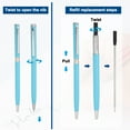 thumbnail image 4 of Uxcell Slim Metallic Ballpoint Pen, Black Ink 1mm Medium Point Pen Retractable Lightweight Smooth Writing Pens with Metal Clips for Business Office Wedding Guest Book Sky Blue, 4 of 6