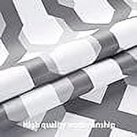 DriftAway Mason Thermal Blackout Grommet Window Curtains Geometric Trellis Pattern 2 Panels 96"L x 52"W Gray