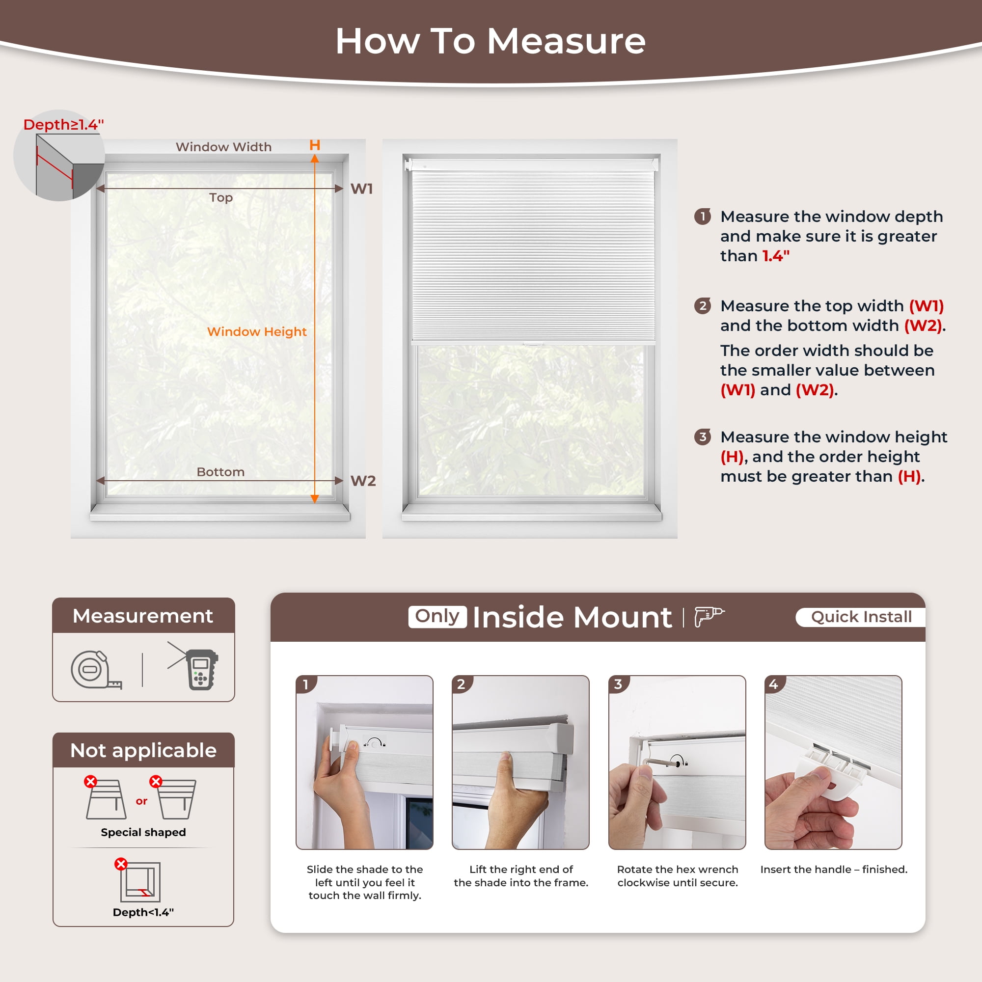 Allesin Zen Cordless Blackout Cellular Shades,Blackout Light Blocking Thermal Insulation Blinds for Windows White, 24" x 36"