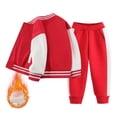 thumbnail image 2 of Ulanda Boys Color Block Button Down Shirt and Jogger Pants Button Up Sweatsuits Sets (Red, 7-8 Years), 2 of 4