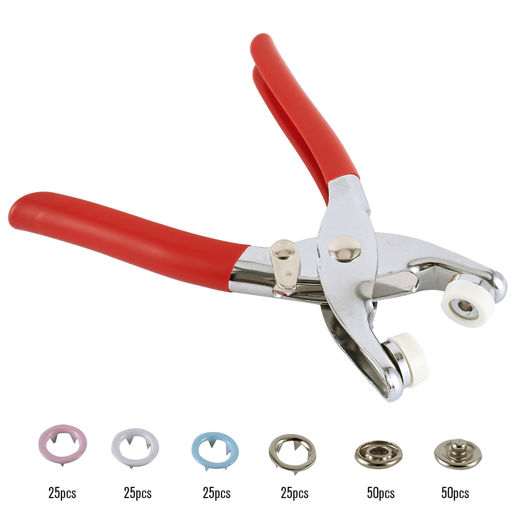 Snap Button Kit with Pliers Metal Press Studs Tool Kit Hollow Solid Snap  Fastener Kit Tools for DIY Crafts Clothing Leather 단추펜치