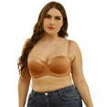 thumbnail image 1 of Women Strapless Bra Plus size 34-44D Half Cup Multiway Balconette Bra with Straps Figure Minimizer Support Bra, 1 of 5