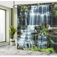 thumbnail image 5 of Ambesonne Tropical Shower Curtain, Waterfall Jungle Rural, 69"Wx84"L, Green White, 5 of 5