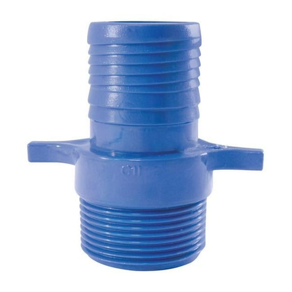 Blue Twisters 4814752 1.25 in. Insert x 1.25 in. Dia. MPT Polypropylene Male Adapter, Blue