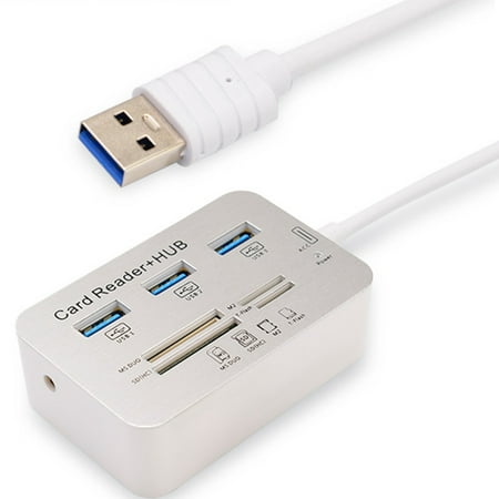 Adapters, USB3.0 /TP-C to 3 Ports USB 3.1 Hub+MS SD M2 TF Card Reader for NEW MacBook Pro 13“