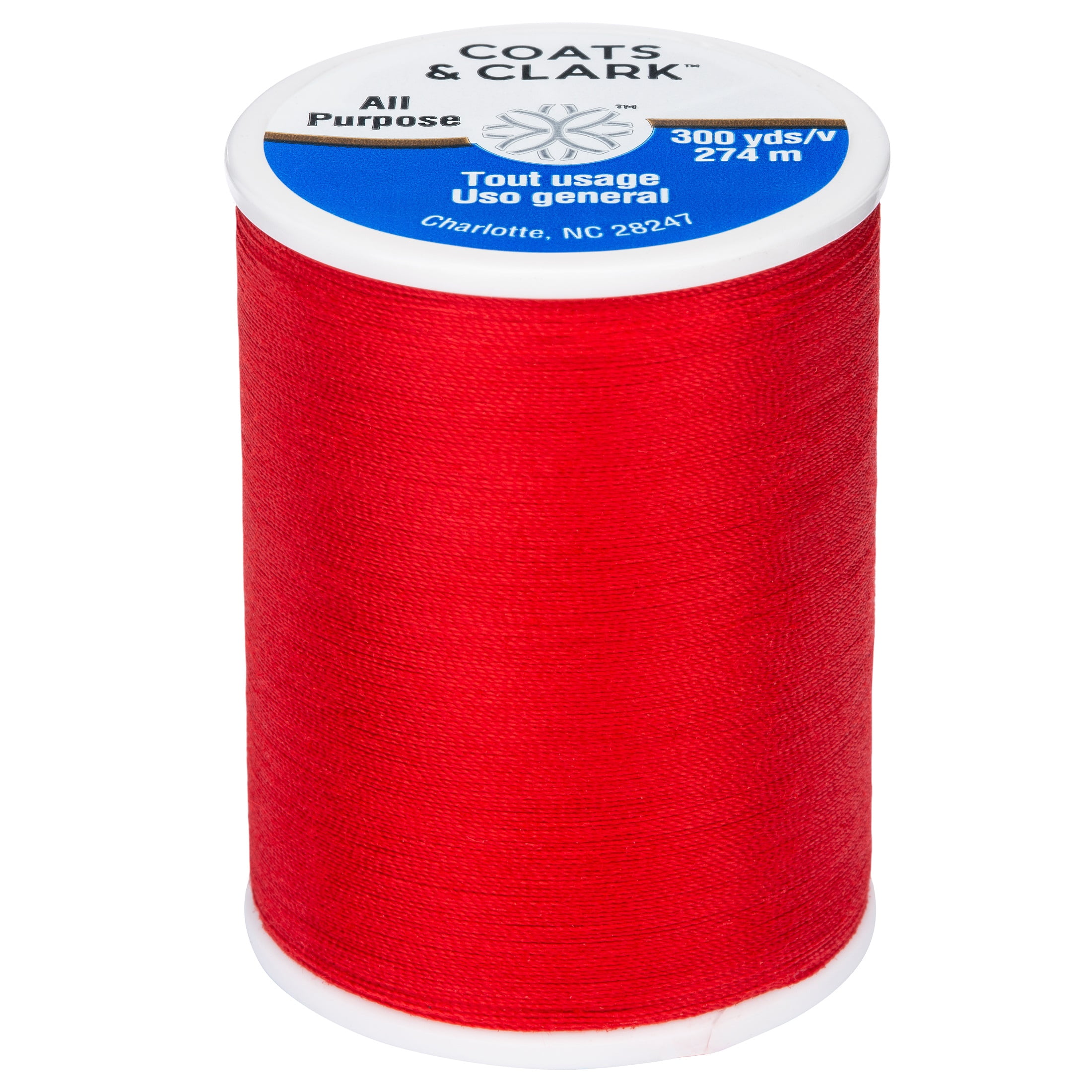 (3 pack) Coats & Clark Dual Duty All Purpose Atom Red Thread, 300 Yards