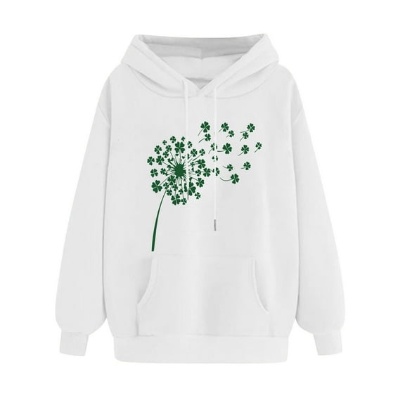 Ltctricy Women's St. Patrick's Day Sweatshirts Casual Long Sleeve Drawstring Printed Hoodies Graphic Pullover Tops