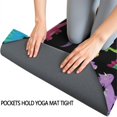 thumbnail image 3 of Black Colorful Dinosaur Pattern Hot Yoga Mat Towel Non Slip for Hot Yoga - Quick-Drying Yoga Mat Cover with 4 Corner Pockets with Travel Bag - Hot Yoga Towel Non Slip 70"x26", 3 of 6