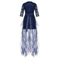 thumbnail image 3 of Mufeng Flower Girl Dresses for Wedding Floral Lace Bodice Ruffled Tulle Princess Ball Gown Kids Prom Dark Blue 12, 3 of 5