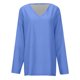 thumbnail image 3 of MHFRRA Camiseta Informal de Manga Larga con Cuello En V para Mujer. Camiseta Básica Cómoda para Uso Diario y Relajación. Ideal para Todas Las Estaciones. Combina Perfectamente con Jeans. Azul Cielo, 3 of 4