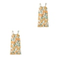 thumbnail image 3 of Minnieouse Camisón Florales Vestido de noche Cuello Loungewear Suelto Casual Ropa de dormir Fiesta de vacaciones en casa Amarillo amarillo azulado L 2piezas, 3 of 6