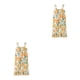 thumbnail image 4 of Camisón de verano para mujer Sonducket vestido de noche floral 4XL 2piezas Amarillo azulado, 4 of 6