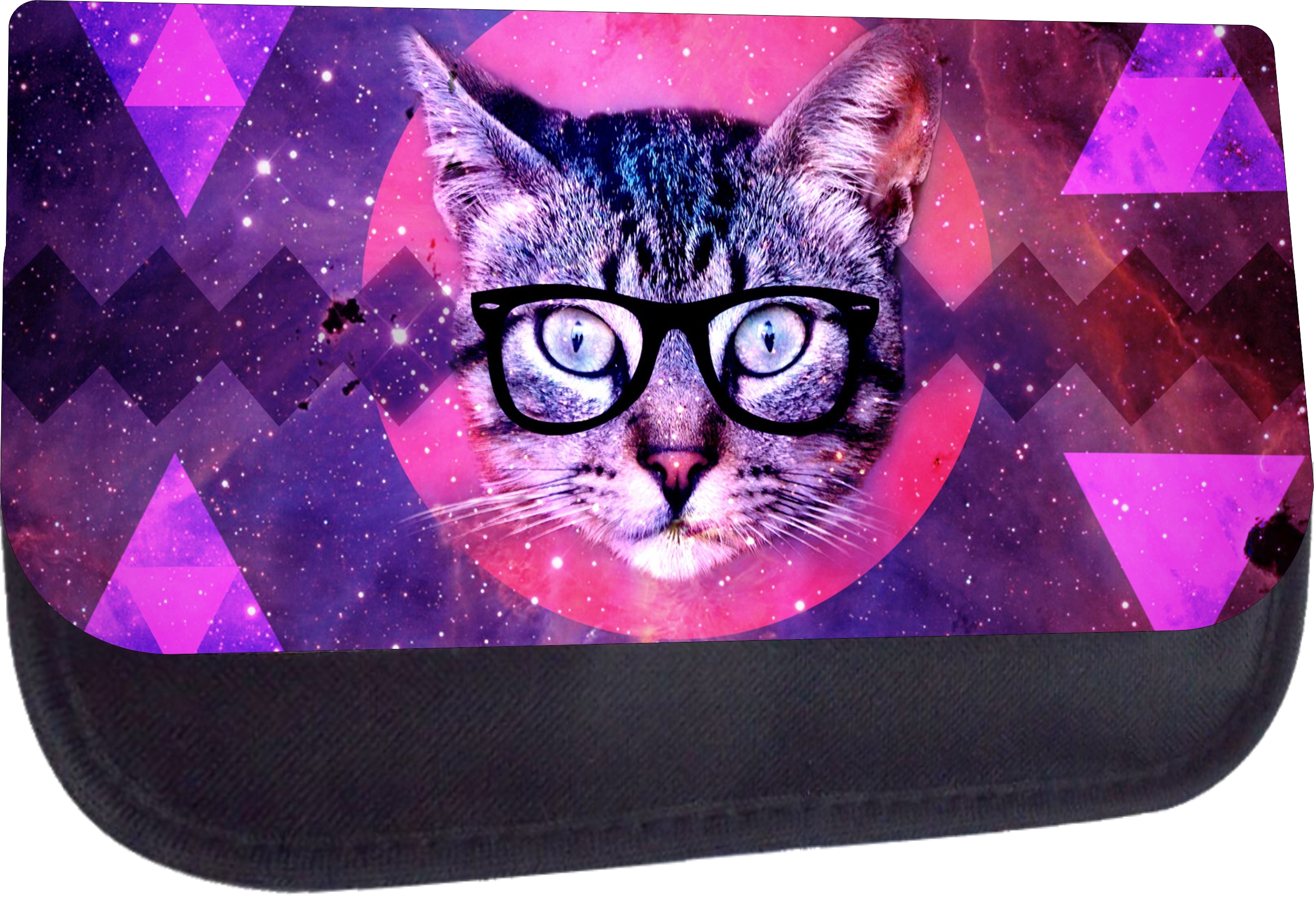 Hipster Galactic Kitten in Glasses - Girls Black School Backpack & Pencil Bag Set - image 2 of 5