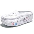 thumbnail image 3 of zapatos de plataforma para mujer, zapatos individuales informales con tacón inclinado, zapatos de cuero para mujer con parte inferior gruesa, cómodos zapatos oscilantes, chanclas, 3 of 5