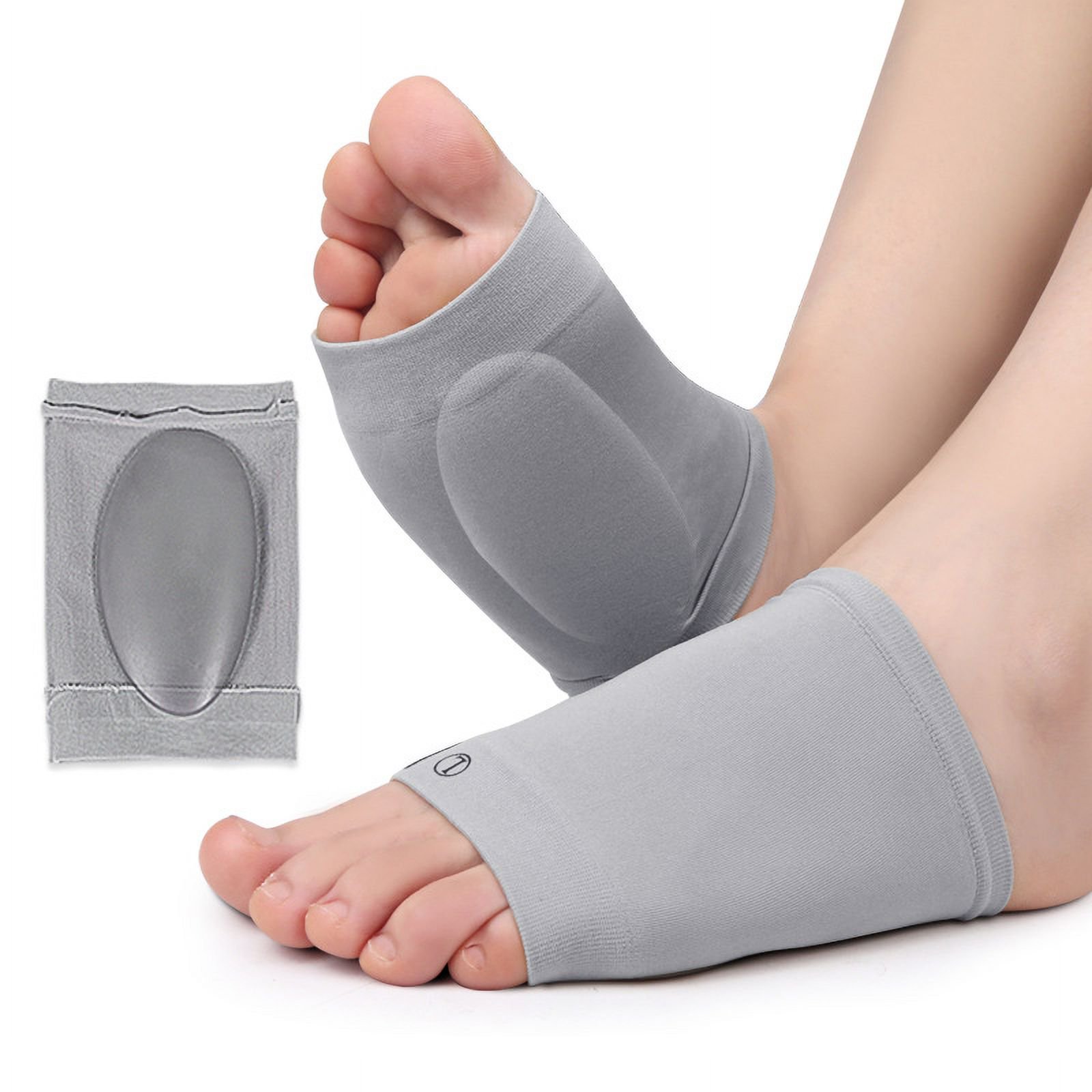 Jinswick 1 Dual Arch Support, Plantar Fasciitis Relief, Compression Arch Support Sleeve with Built-in Gel Pads, Flat Foot Support, Foot Pain Relief, Collapsed Arch Pain Problems for Men and Women