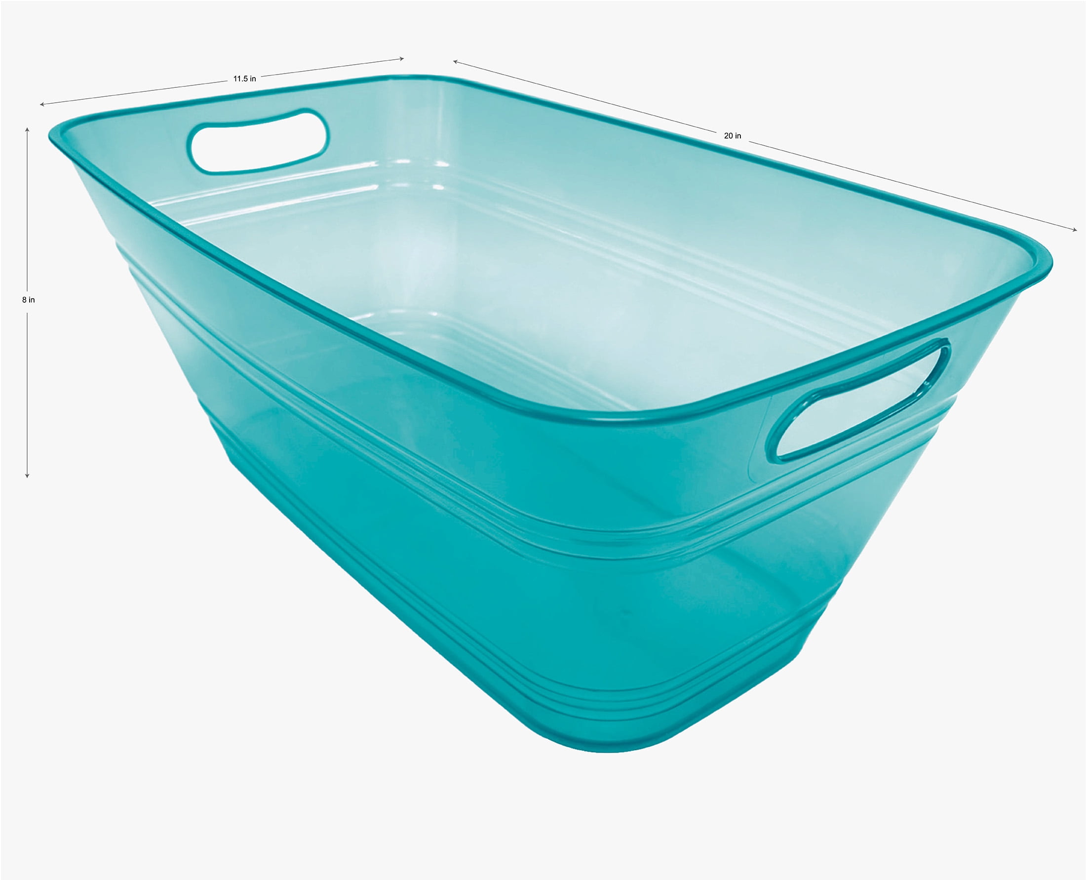 Mainstays 20" Plastic Rectangular Beverage Tub - Green