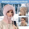 thumbnail image 4 of Gorro de invierno con bufanda y máscara 3 en 1 para mujer, 4 of 7