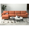 thumbnail image 3 of Costway Modern Modular L-shaped Sectional Sofa w/ Reversible Chaise & 2 USB Ports Red, 3 of 11