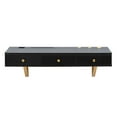 thumbnail image 4 of 47" Floating Shelf With Drawer, Multi-Purpose Wall-Mounted Vanity Table, Mounted Desk, Floating Table For Bedroom, Bathroom, Hairdressers, Black And Golden, 4 of 9