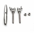 thumbnail image 1 of VONKY Acier Inoxydable Corps Fermé Tourbillon Mâchoire Fourche Câble Rigging Vis Argent M10 1Set, 1 of 6